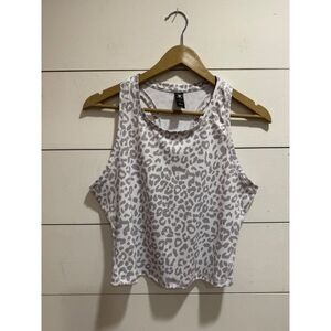90 Degree Women's Animal Print Cropped Workout Top Sz Large
